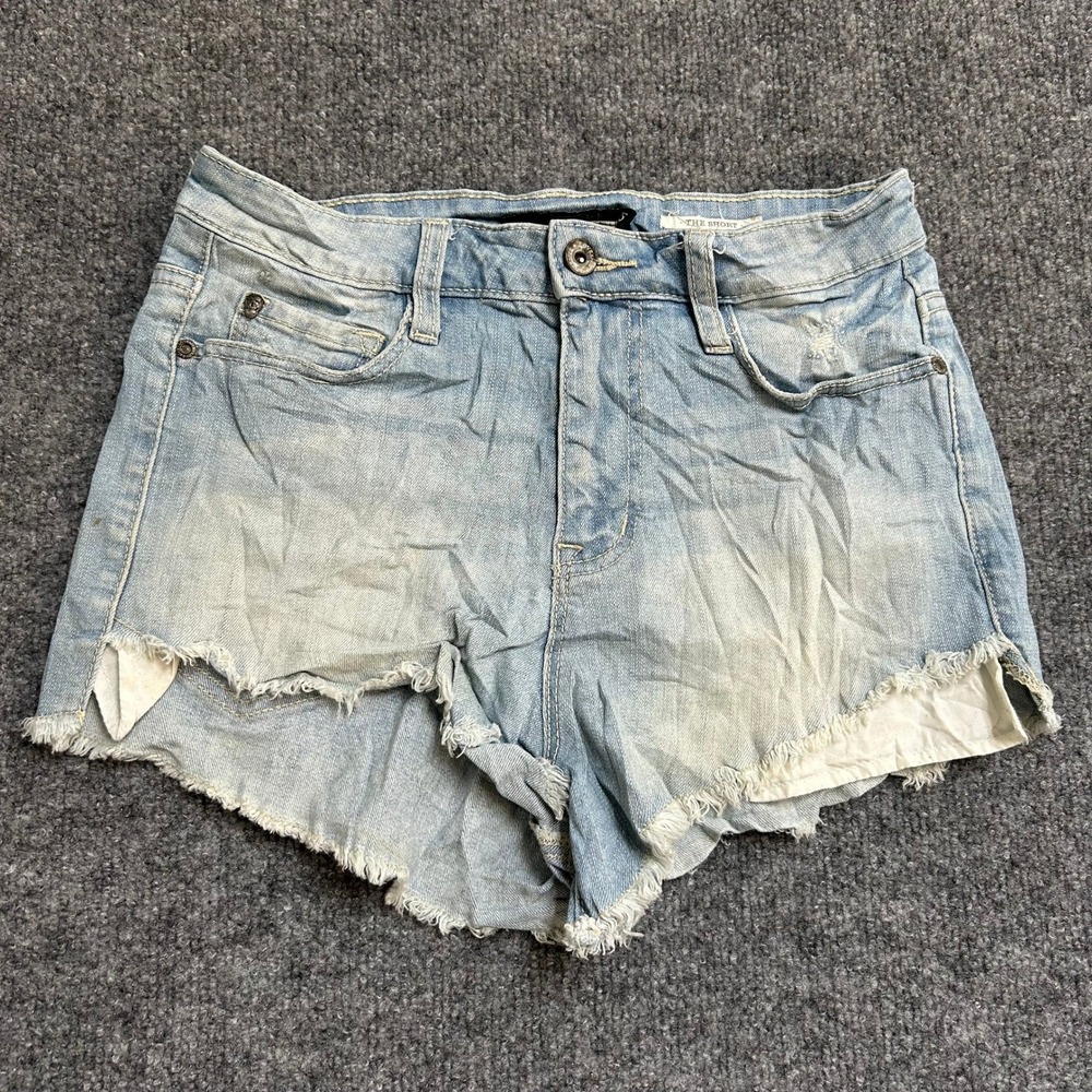 Lovesick Denim Shorts Womens Size 5 Light Wash Cutoff Raw Hem Casual Distressed